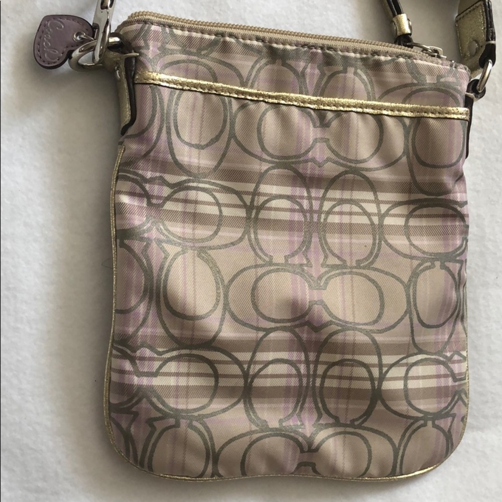 Coach crossbody/messenger mettalic accent   purse